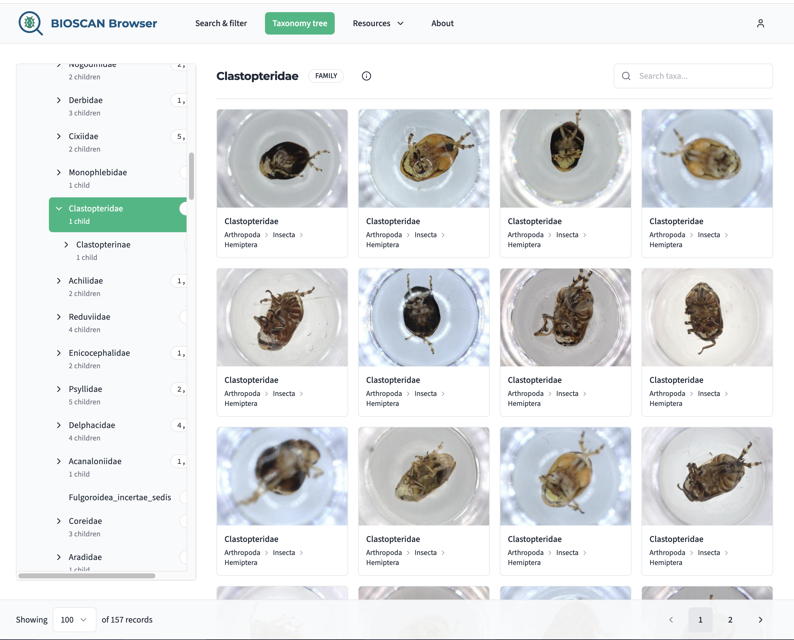 BIOSCAN Browser screenshot