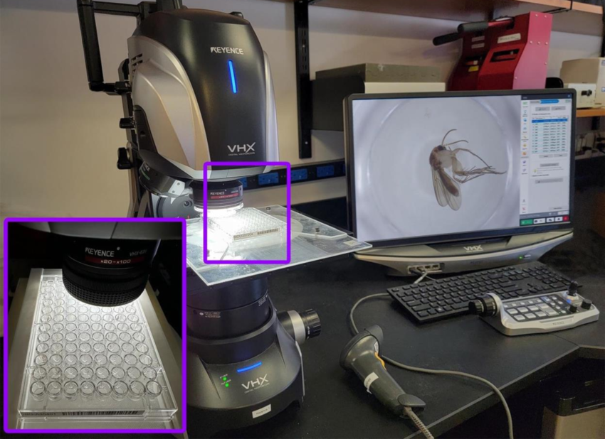 Keyence digital microscope imaging station